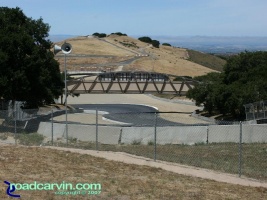 Laguna Seca - A Look Back - Looking Down the Corkscrew Now: The current view of the Corkscrew at Mazda Laguna Seca Raceway shows the safety improvements including more runoff area and gravel traps.